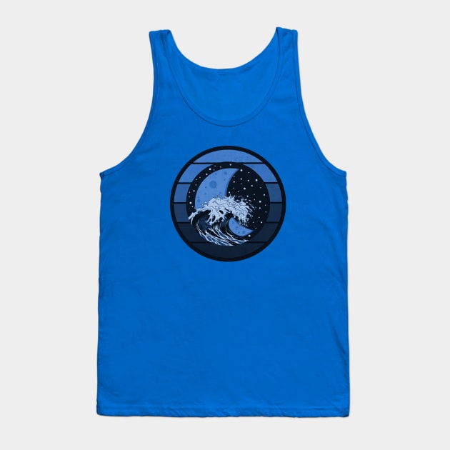 Blue Moon Wave Tank Top by CTShirts